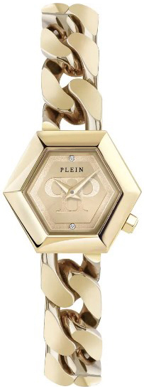 Philipp Plein Damklocka PWWBA0323 The Hexagon Guld/Gulguldtonat stål - Philipp Plein
