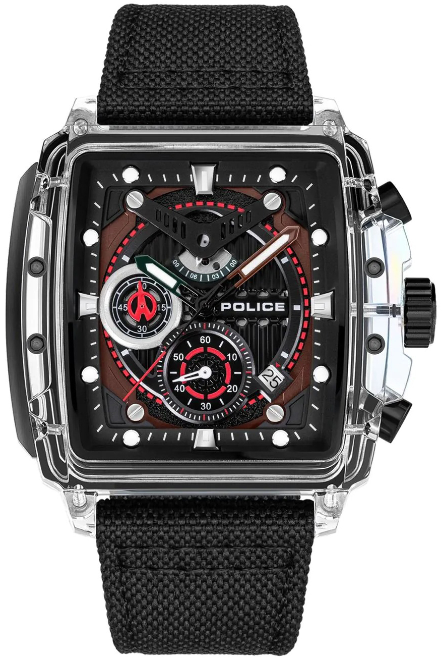 Police Herrklocka PEWGC00770X0 Chrono Svart/Läder