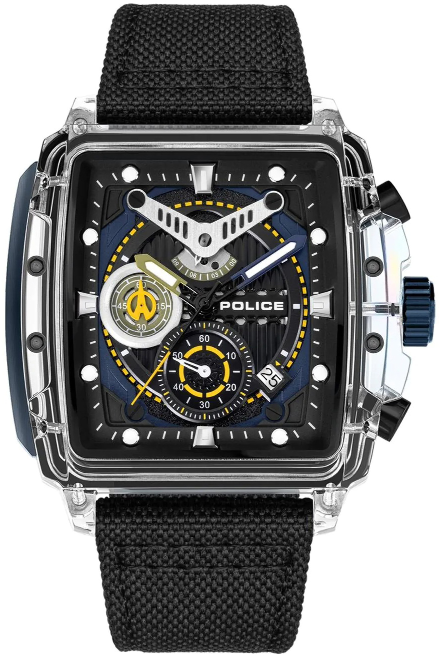 Police Herrklocka PEWGC00770X1 Chrono Blå/Läder