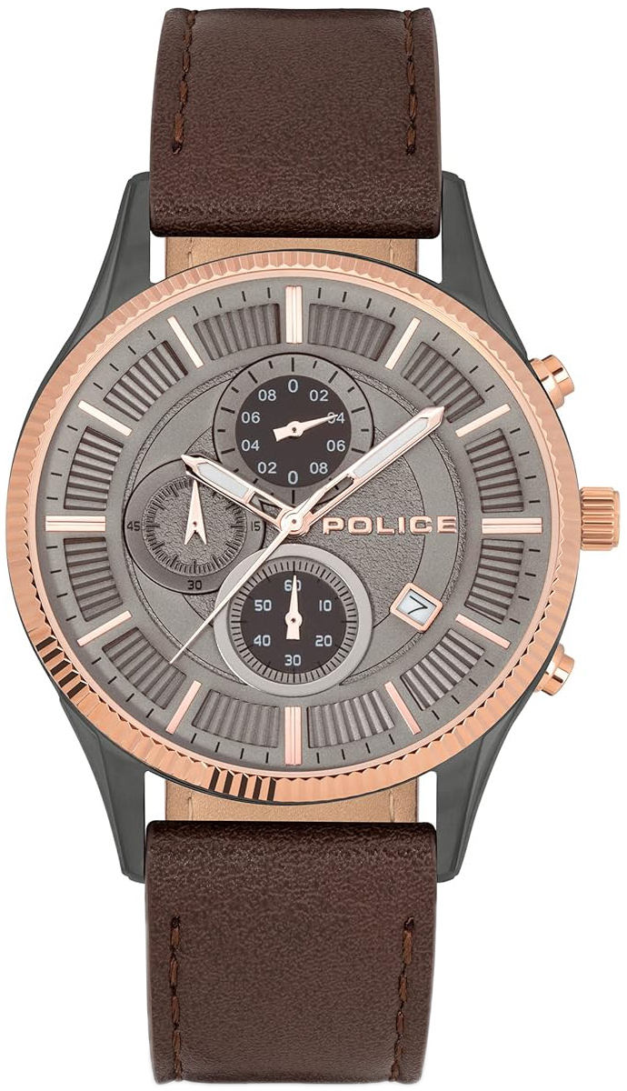Police Herrklocka PEWJC2194241 Vault Grå/Läder Ø44 mm - Police