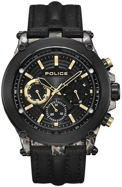 Police Herrklocka PEWJF2226641 Taman Svart/Läder Ø48 mm - Police