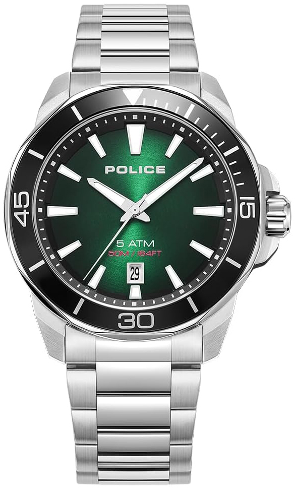 Police Herrklocka PEWJH0021401 Thornton Gr&ouml;n/St&aring;l &Oslash;43 mm