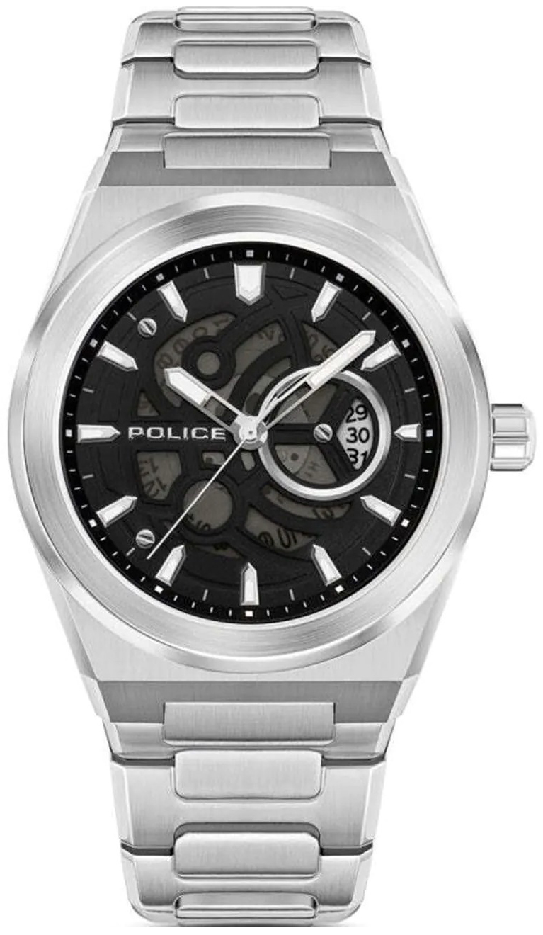 Police Herrklocka PEWJH2228007 Ofset Svart/St&aring;l &Oslash;45 mm