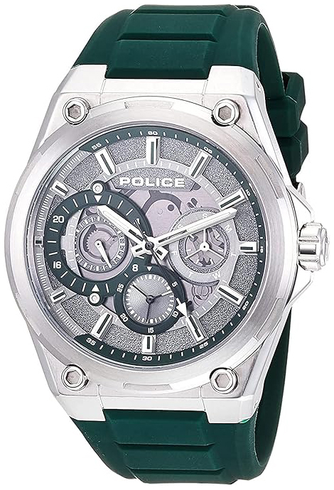Police Herrklocka PEWJQ2203204 Salkantay Silverfärgad/Gummi Ø45 mm - Police