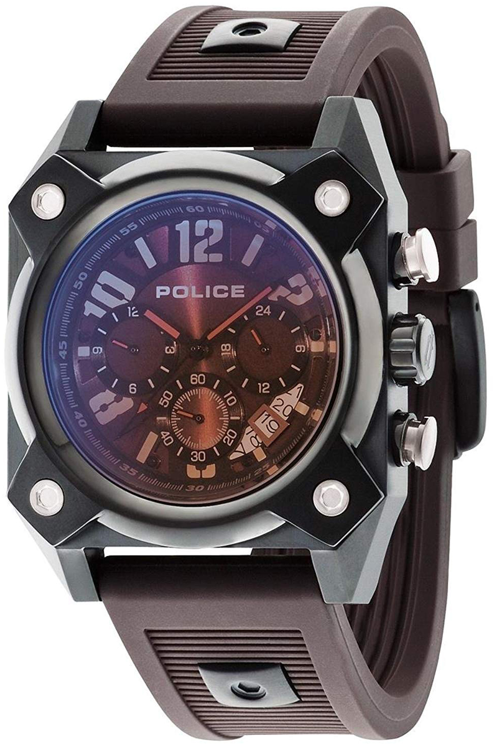Police Herrklocka PL14690JSB.12AP Hellcat Brun/Gummi Ø44 mm - Police
