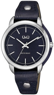 Q&Q Damklocka QB19J302Y Classic Svart/Läder Ø38 mm