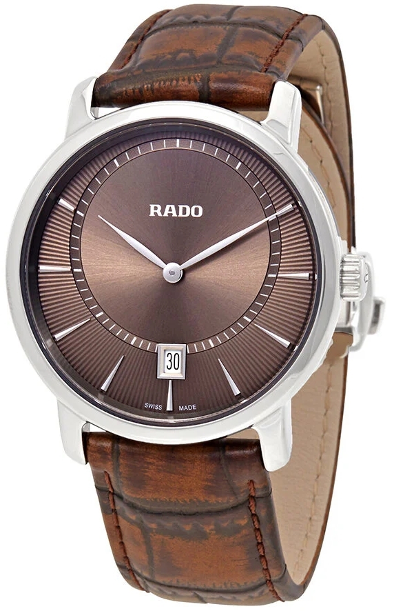 Rado Herrklocka R14135306 Diamaster Grå/Läder Ø40 mm - Rado