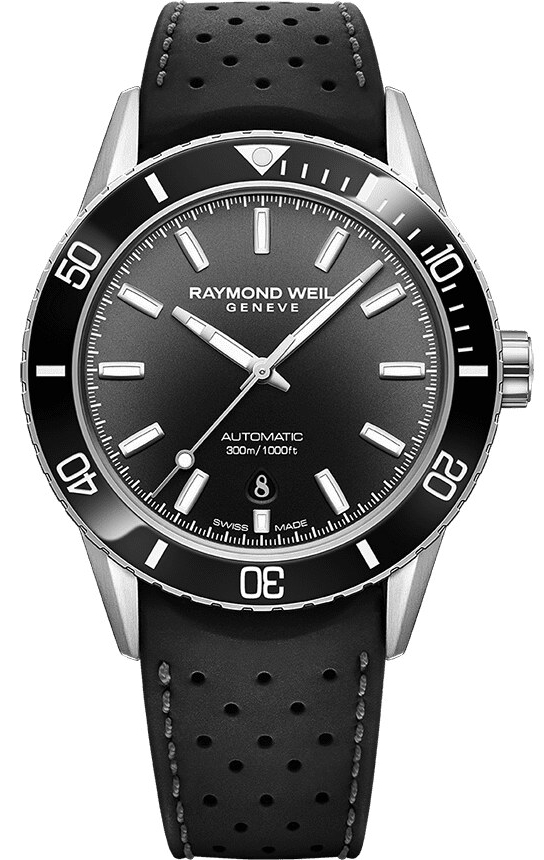 Raymond Weil Herrklocka 2775-SR1-20051 Freelancer Svart/Gummi Ø42.5 - Raymond Weil