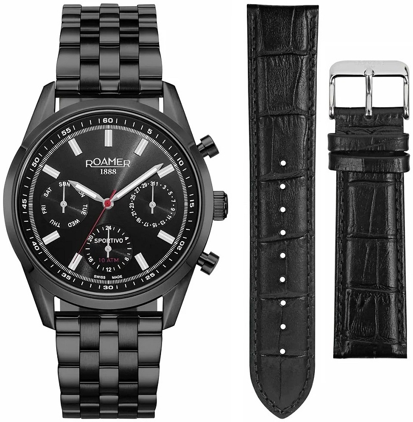 Roamer Monza Herrklocka 856982-48-55-70 Sportivo Svart/Stål Ø43 mm - Roamer Monza