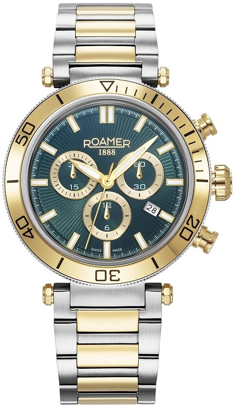Roamer Monza Herrklocka 994837-47-75-20 Toscana Grön/Gulguldtonat - Roamer Monza