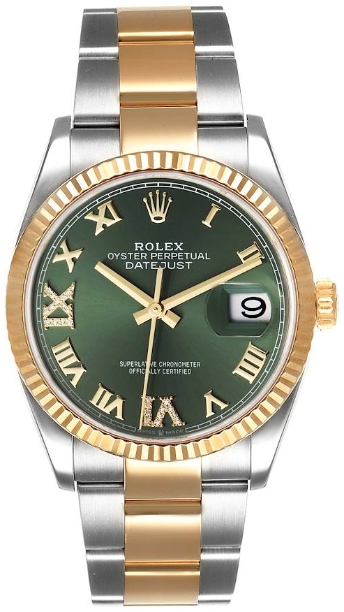 Rolex Herrklocka 126233-0026 Datejust 36 Grön/Stål Ø36 mm - Rolex