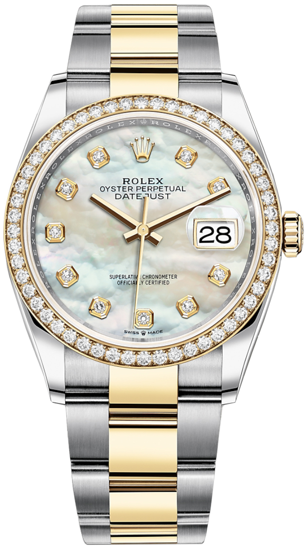 Rolex Damklocka 126283RBR-0010 Datejust 36 Vit/18 karat gult guld - Rolex