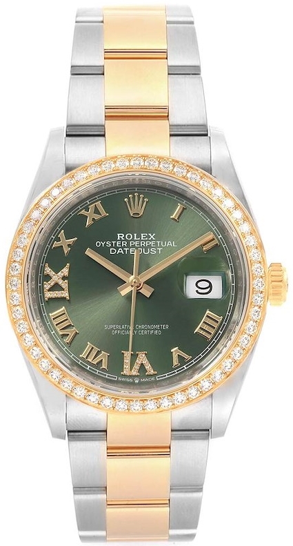 Rolex Herrklocka 126283RBR-0012 Datejust 36 Grön/Stål Ø36 mm