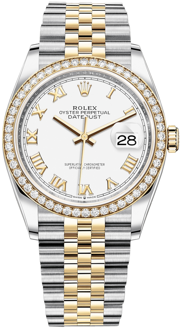Rolex Damklocka 126283RBR-0015 Datejust 36 Vit/18 karat gult guld - Rolex