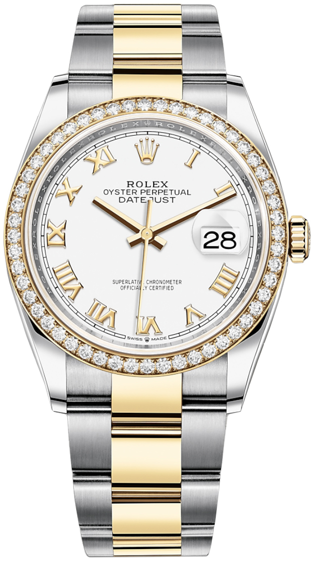 Rolex Damklocka 126283RBR-0016 Datejust 36 Vit/18 karat gult guld - Rolex