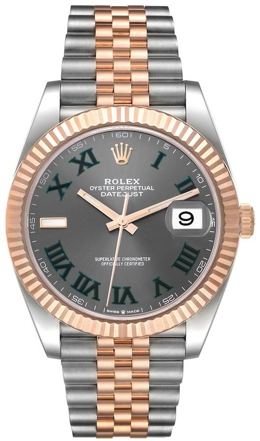 Rolex Herrklocka 126331-0016 Datejust 41 Wimbledon Gr&aring;/18 karat