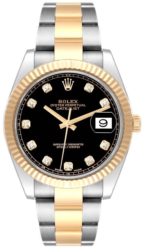 Rolex Herrklocka 126333-0005 Datejust 41 Svart/18 karat gult guld