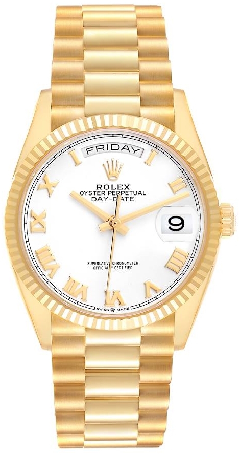 Rolex Herrklocka 128238-0076 Day-Date 36 Vit/18 karat gult guld Ø36 - Rolex