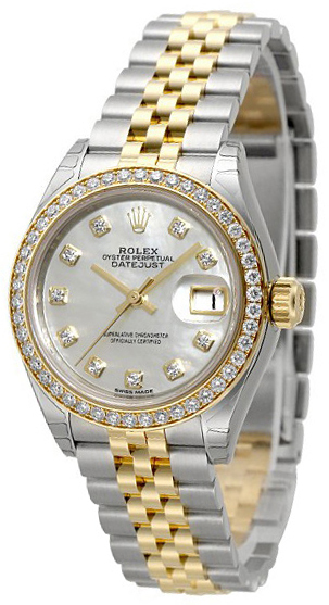 Rolex Lady-Datejust 28 Damklocka 279383RBR-0019 Vit/18 karat gult guld