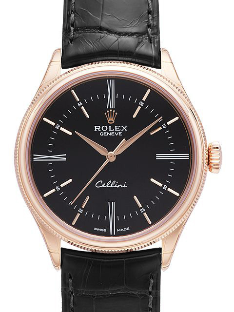 Rolex Cellini Time Herrklocka 50505-0009 Svart/Läder Ø39 mm