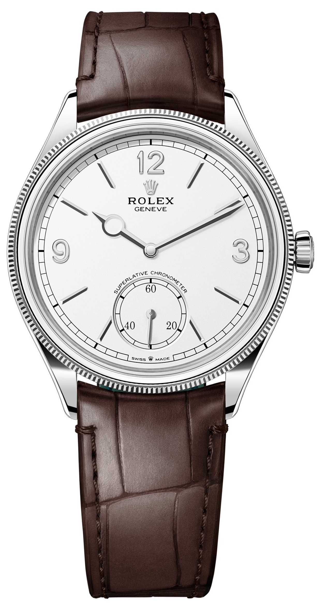 Rolex 1908 Herrklocka 52509-0006 Vit/Läder Ø39 mm - Rolex
