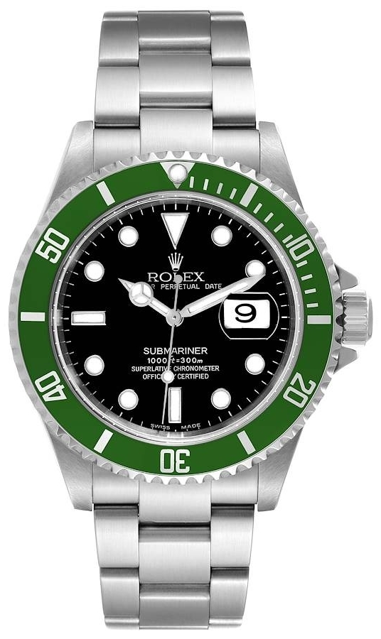 Rolex Herrklocka 16610LV Submariner Kermit Svart/Stål Ø40 mm