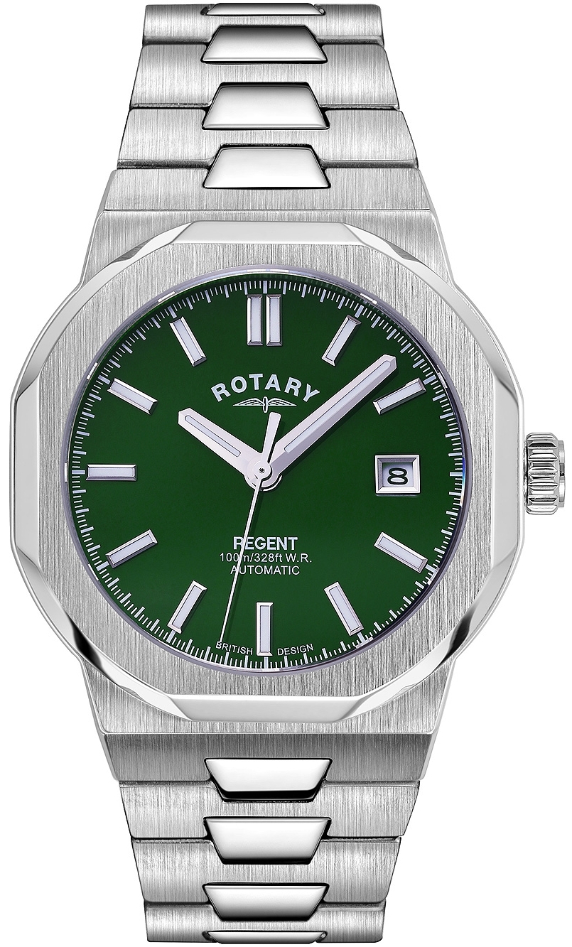 Rotary Herrklocka GB05410/24 Regent Grön/Stål Ø40 mm - Rotary