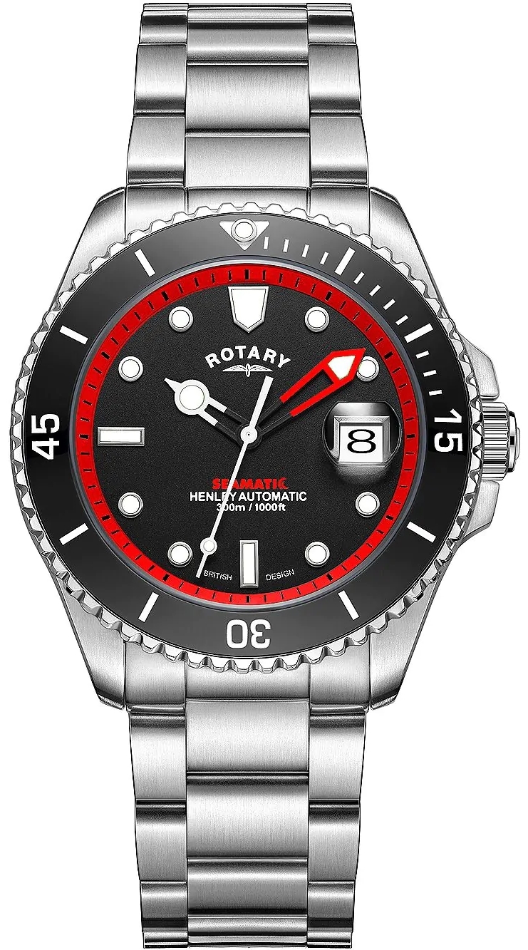 Rotary Herrklocka GB05430/81 Henley Seamatic Svart/Stål Ø42 mm - Rotary