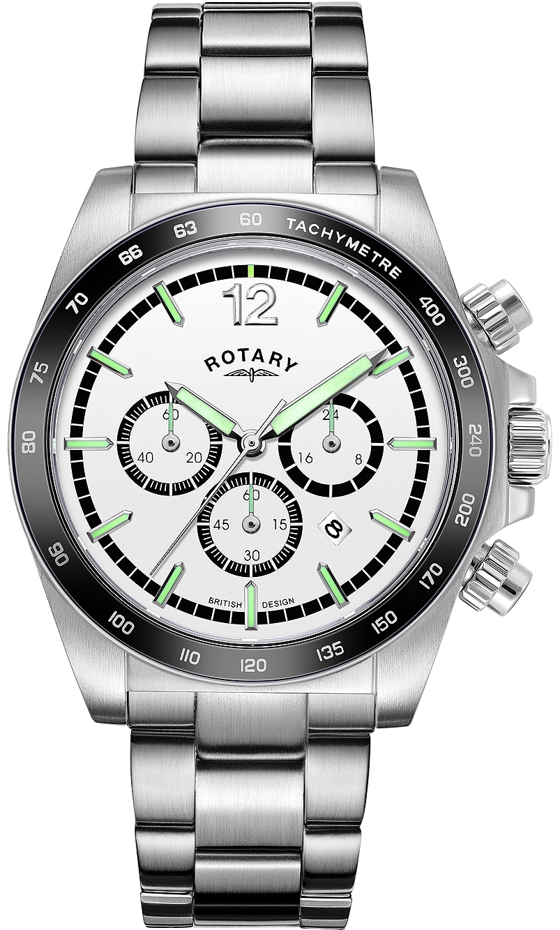 Rotary Herrklocka GB05440/02 Henley Silverfärgad/Stål Ø41 mm - Rotary