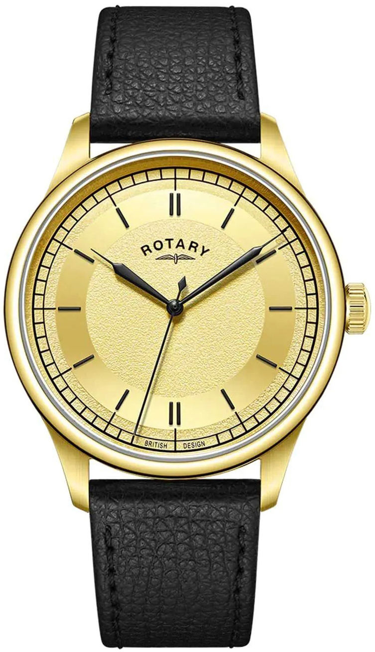 Rotary Herrklocka GS05983/03 Dress Guld/Läder Ø40 mm - Rotary