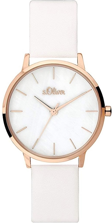 s.Oliver Damklocka SO-3703-LQ S.Oliver Classic Grå/Läder Ø34 mm - s.Oliver