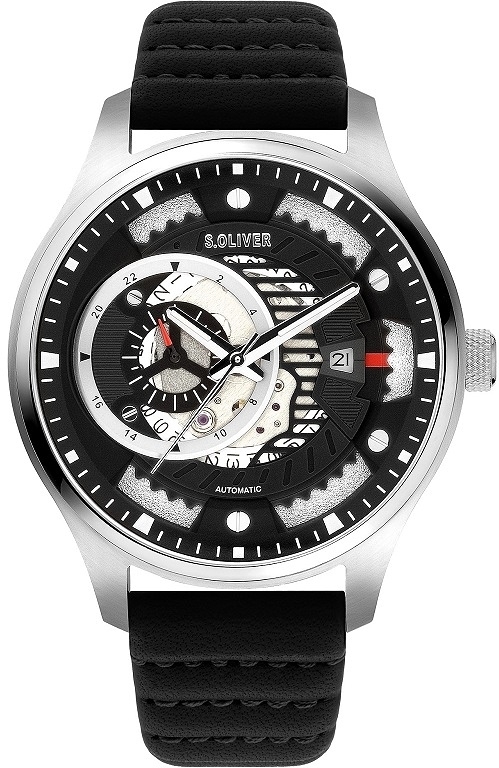 s.Oliver Herrklocka SO-3941-LA S.Oliver Classic Svart/Läder Ø48 mm - s.Oliver