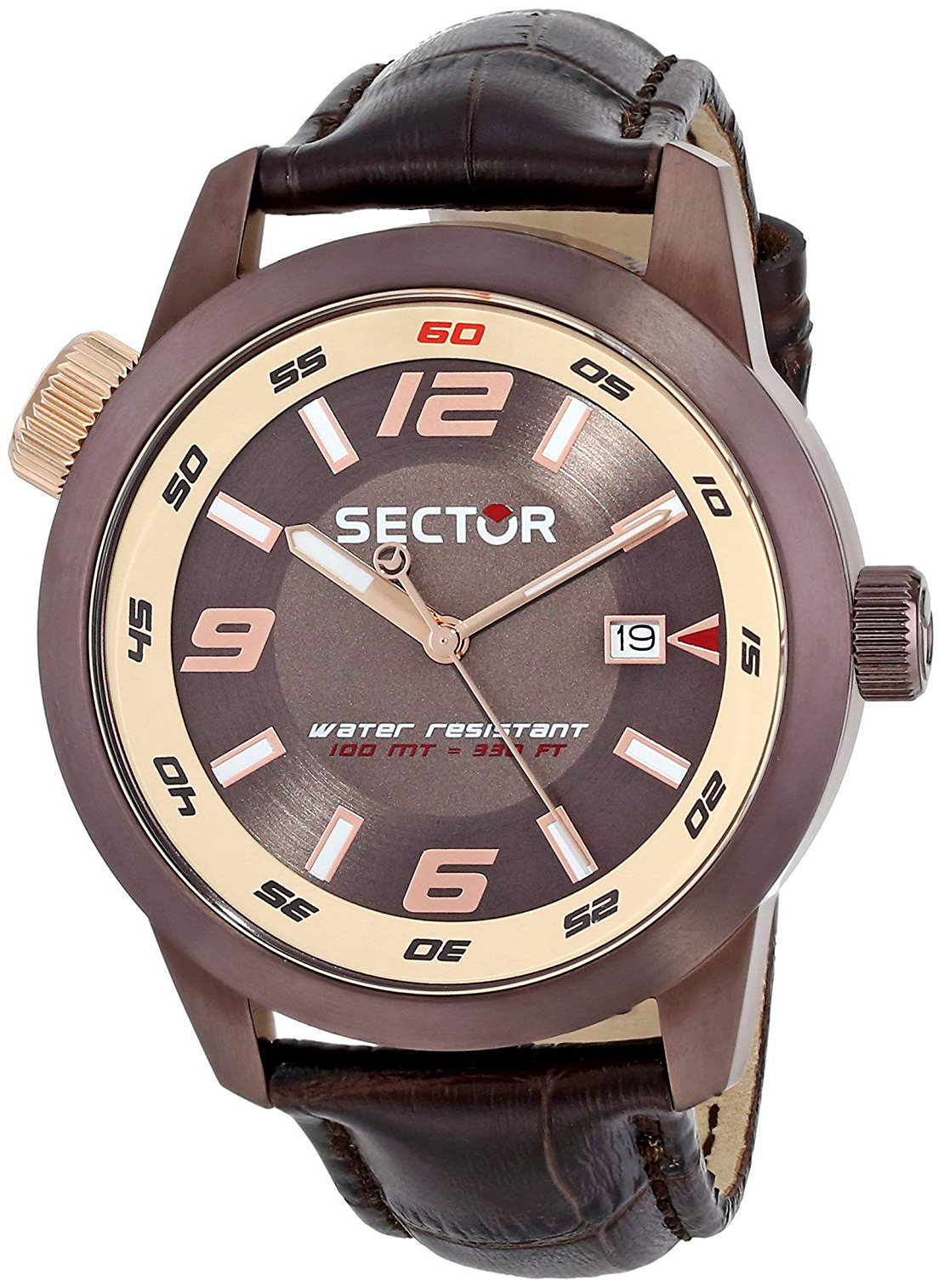 Sector Herrklocka R3251102019 Brun/Läder Ø48 mm - Sector