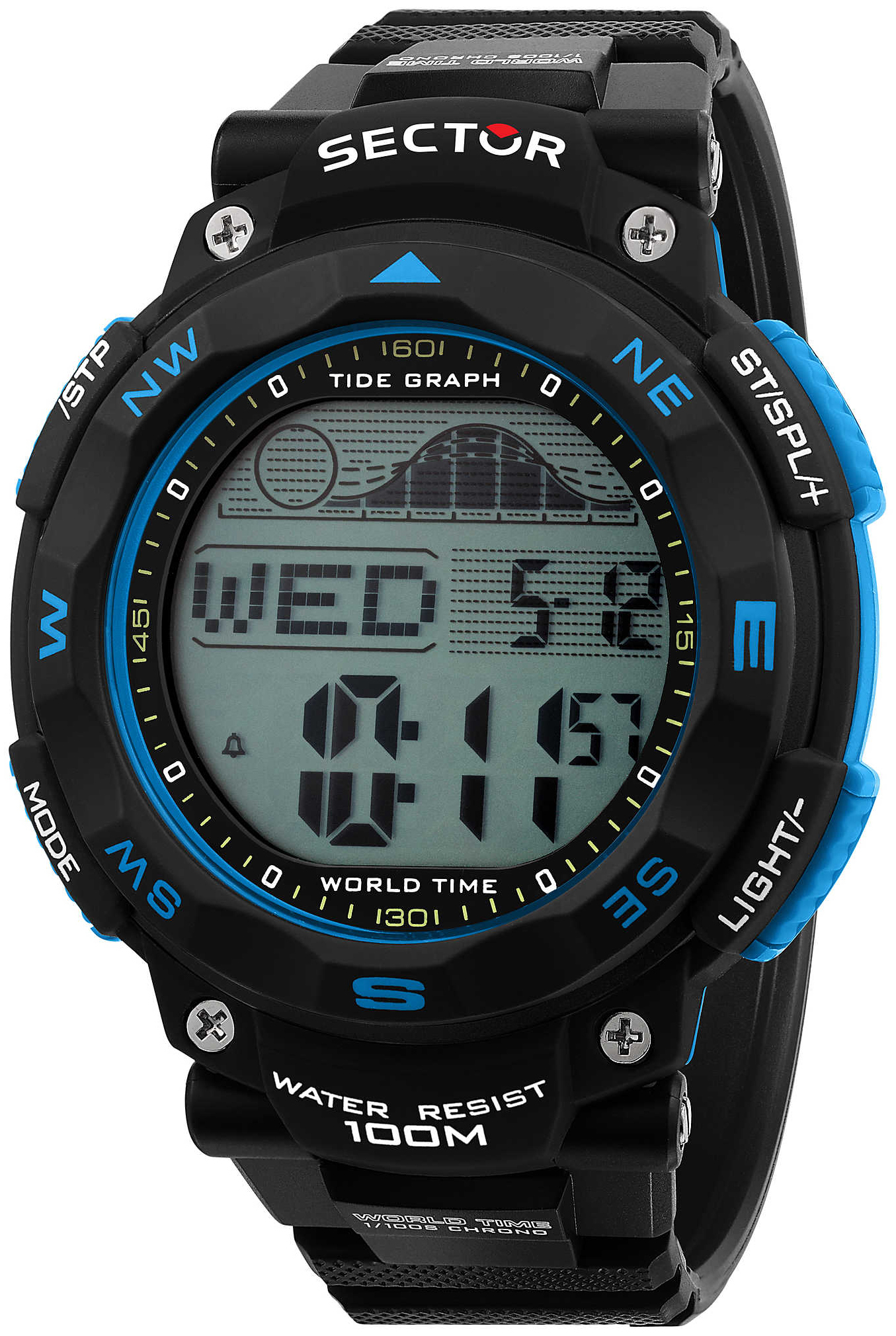 Sector Herrklocka R3251534002 LCD/Resinplast Ø51 mm - Sector