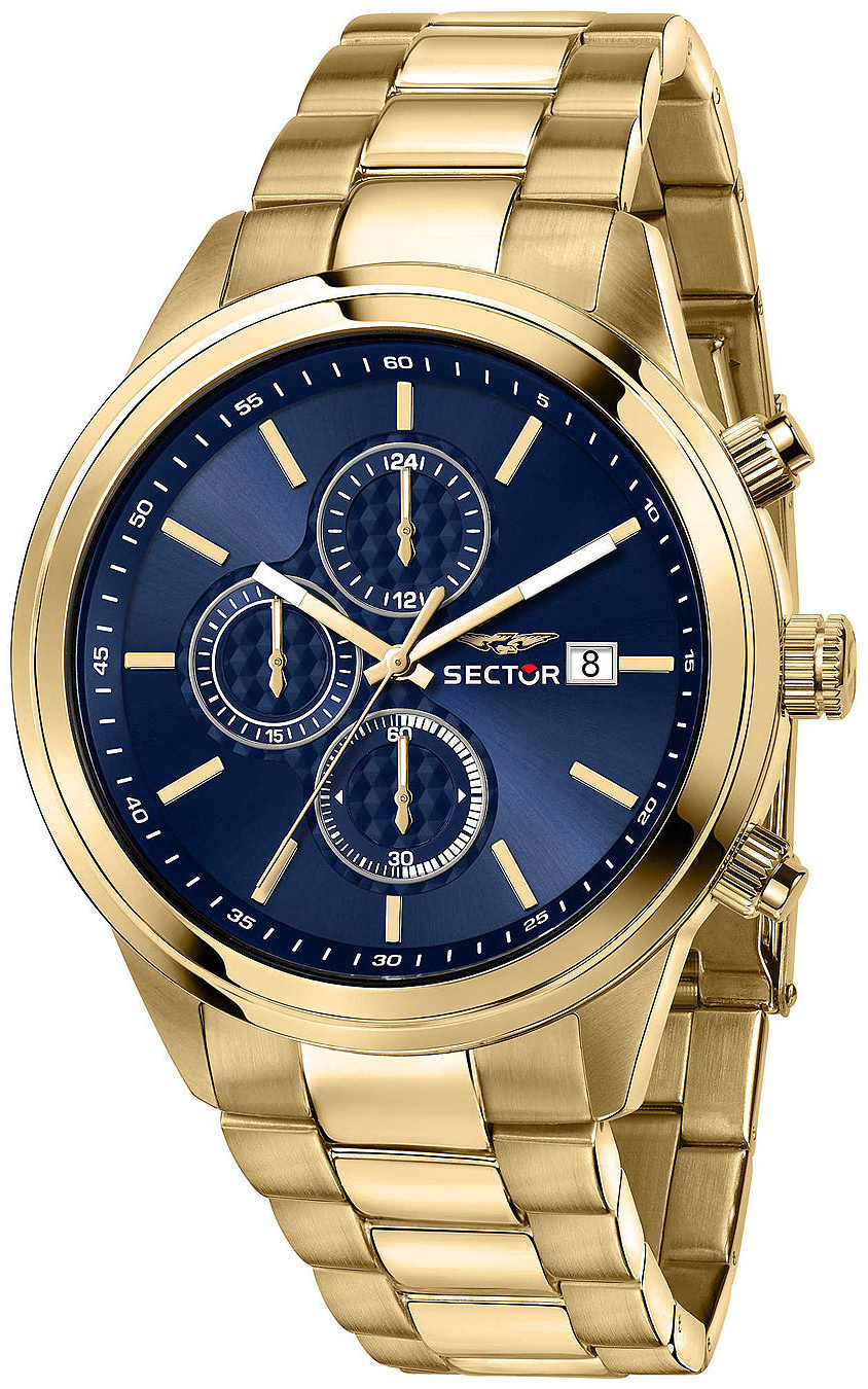 Sector 670 Herrklocka R3273740001 Bl&aring;/Gulguldtonat st&aring;l &Oslash;45 mm