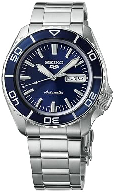 Seiko 5 Herrklocka SRPK97K1 Bl&aring;/St&aring;l &Oslash;46 mm