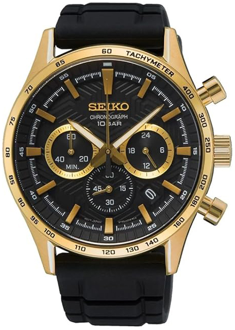 Seiko Herrklocka SSB446P1 Sport Svart/Gummi Ø43 mm - Seiko