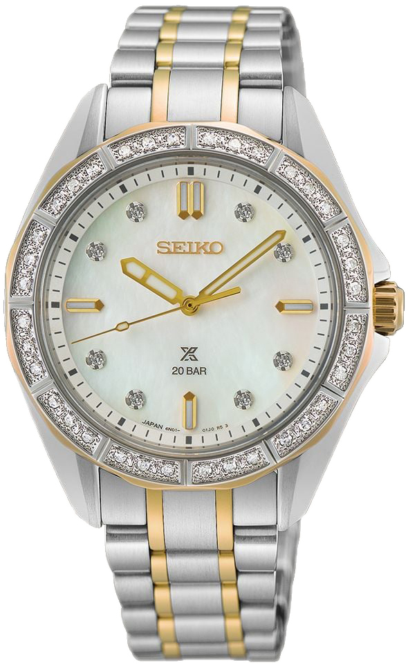 Seiko Damklocka SUR622J1 Prospex Vit/Gulguldtonat stål Ø34 mm - Seiko