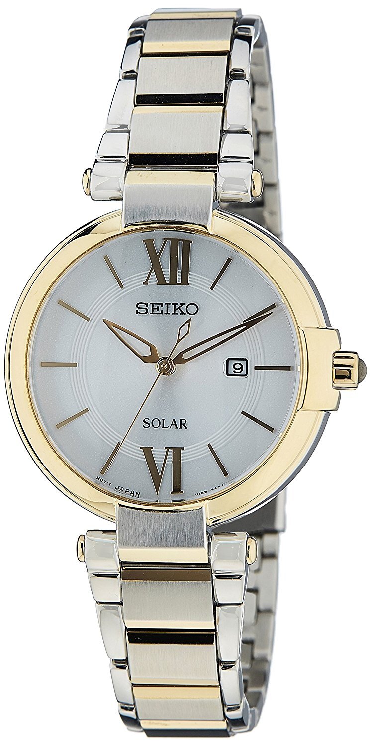 Seiko Solar Damklocka SUT154P1 Silverfärgad/Gulguldtonat stål Ø32 mm - Seiko
