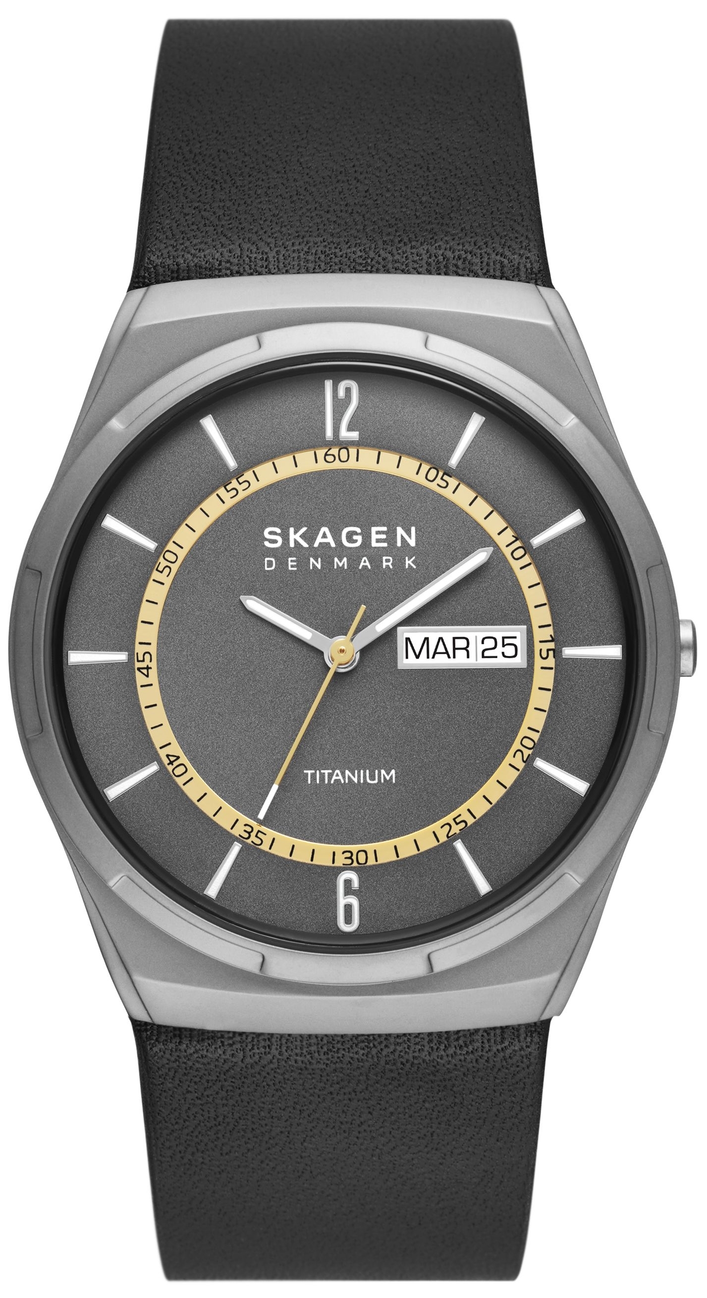 Skagen Herrklocka SKW6907 Melbye Titanium Grå/Läder Ø40 mm - Skagen