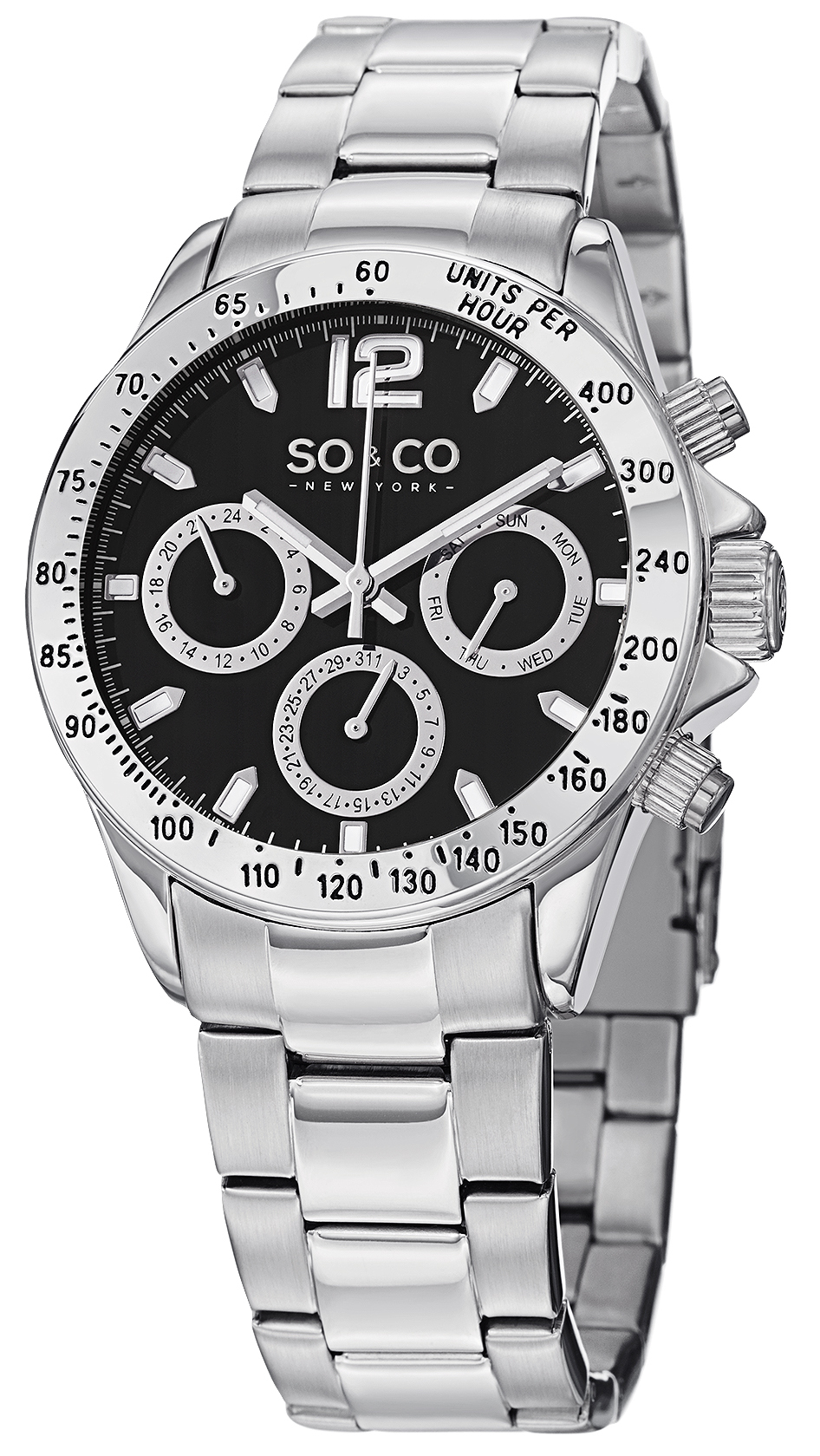 So & Co New York Herrklocka 5001.1 Monticello Svart/Stål Ø42 mm - So & Co New York