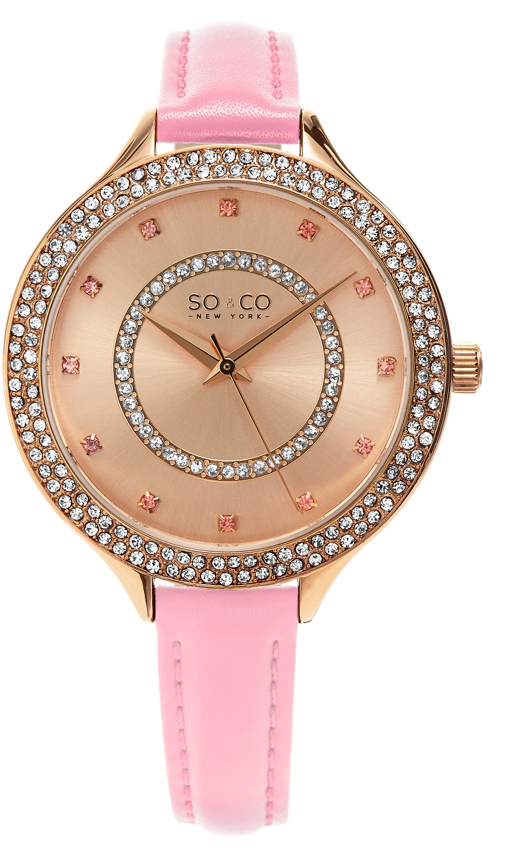 So & Co New York Damklocka 5241.5 Studio Roséguldstonad/Läder - So & Co New York