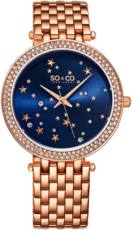 So & Co New York Damklocka 5576.3 Chelsea Blå/Roséguldstonat - So & Co New York