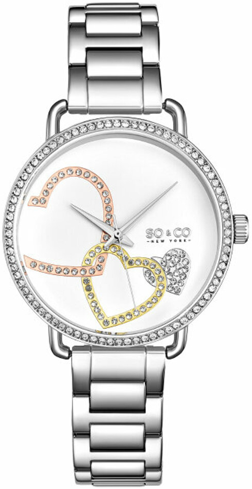 So & Co New York Damklocka 5577.1 Madison Vit/Stål Ø38 mm - So & Co New York