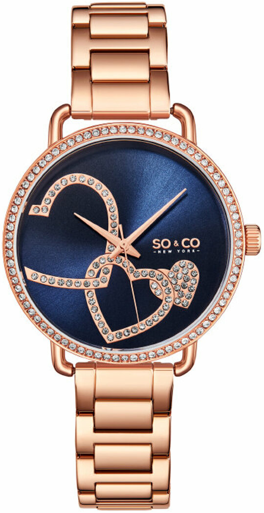 So & Co New York Damklocka 5577.3 Madison Blå/Roséguldstonat - So & Co New York