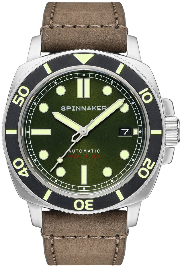 Spinnaker Herrklocka SP-5088-03 Hull Grön/Läder Ø42 mm - Spinnaker