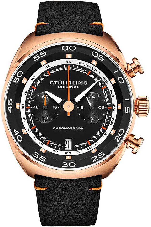 Stührling Original Herrklocka 1000.03 Monaco Svart/Läder Ø44 mm - Stührling Original