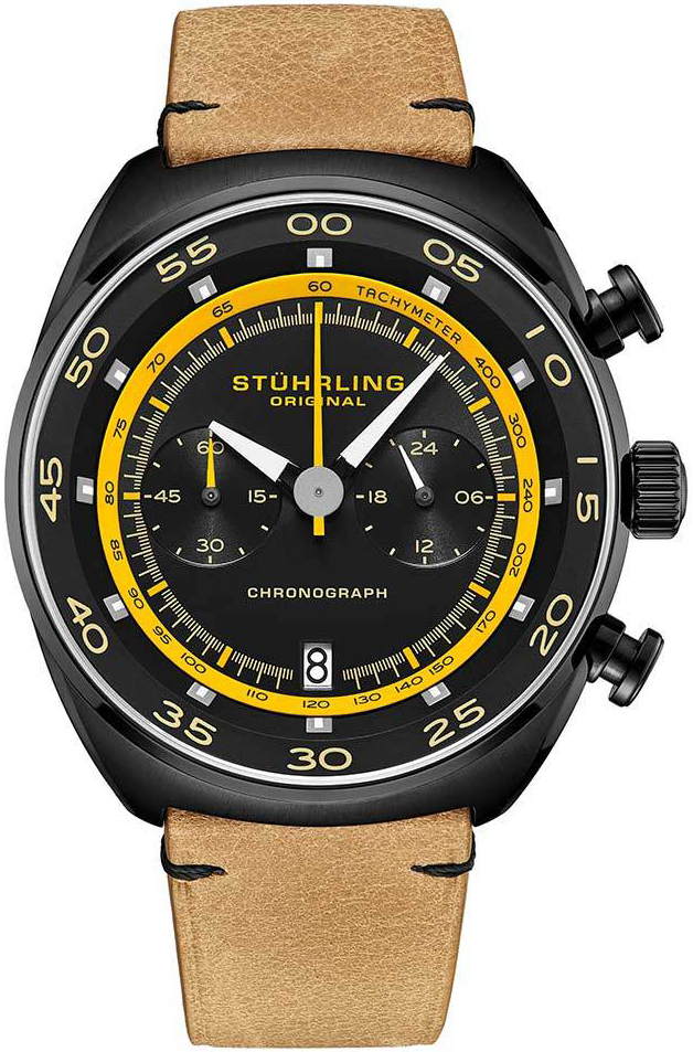 Stührling Original Herrklocka 1000.05 Monaco Svart/Läder Ø44 mm - Stührling Original