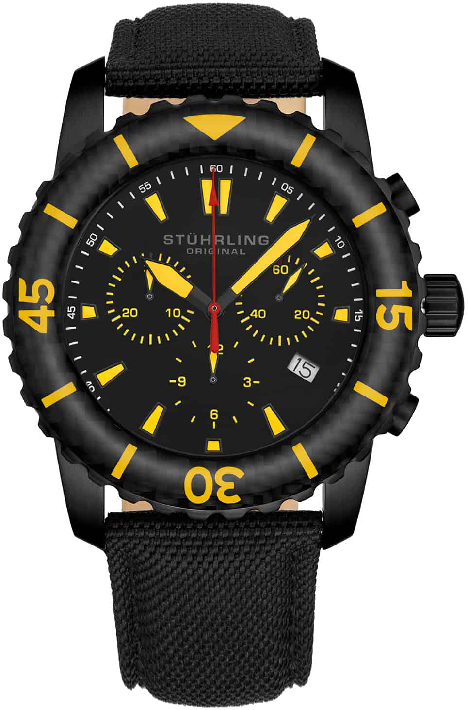 Stührling Original Herrklocka 2002.02 Aquadiver Svart/Läder Ø43 mm - Stührling Original