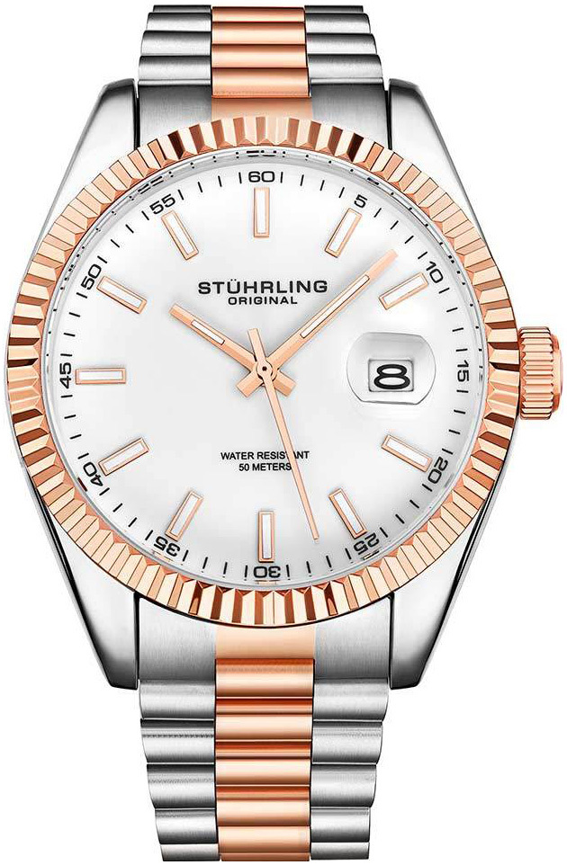 Stührling Original Herrklocka 3935.5 Lineage Vit/Roséguldstonat - Stührling Original